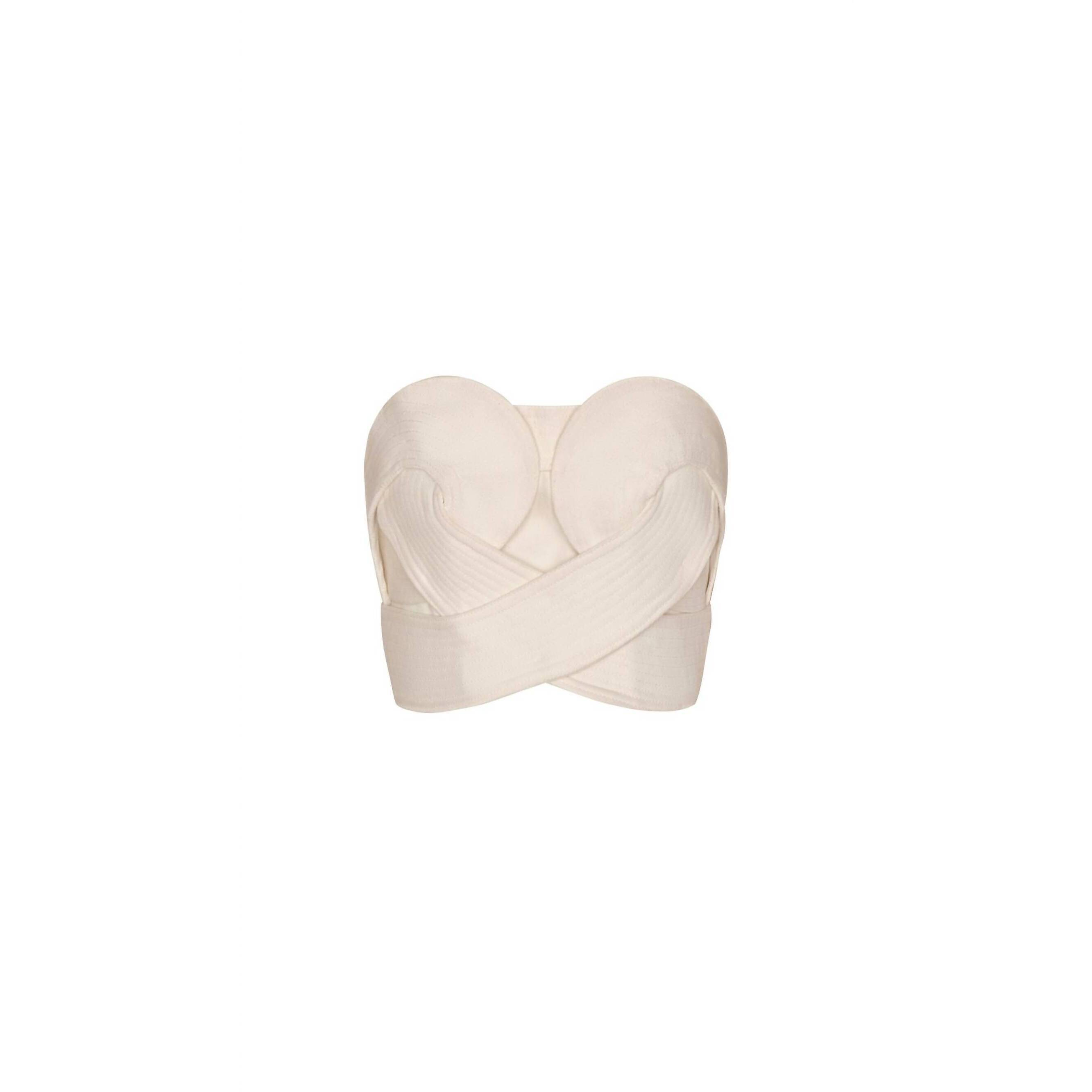 New Andres Otalora Women's Onda Denim Cotton Top In Off White